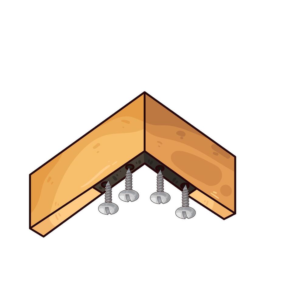 four self tapping screw on woods vector