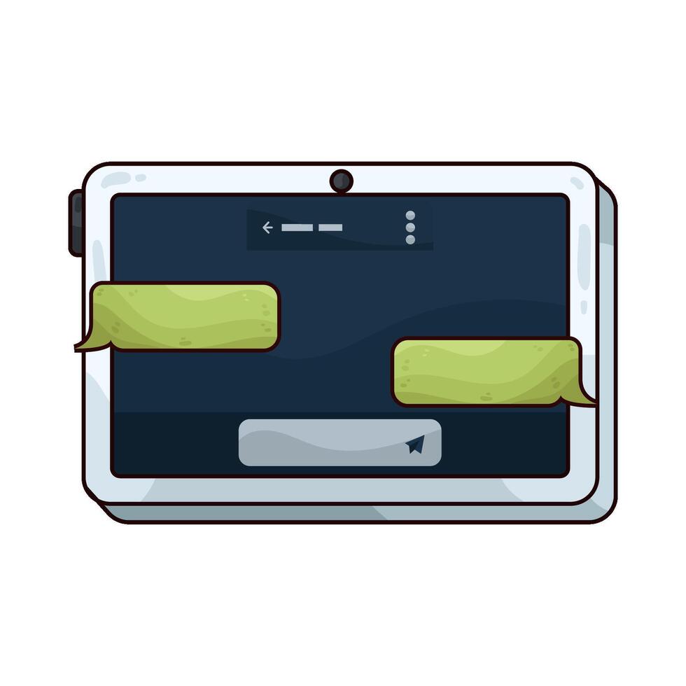 illustration of exchange chat on tablet vector