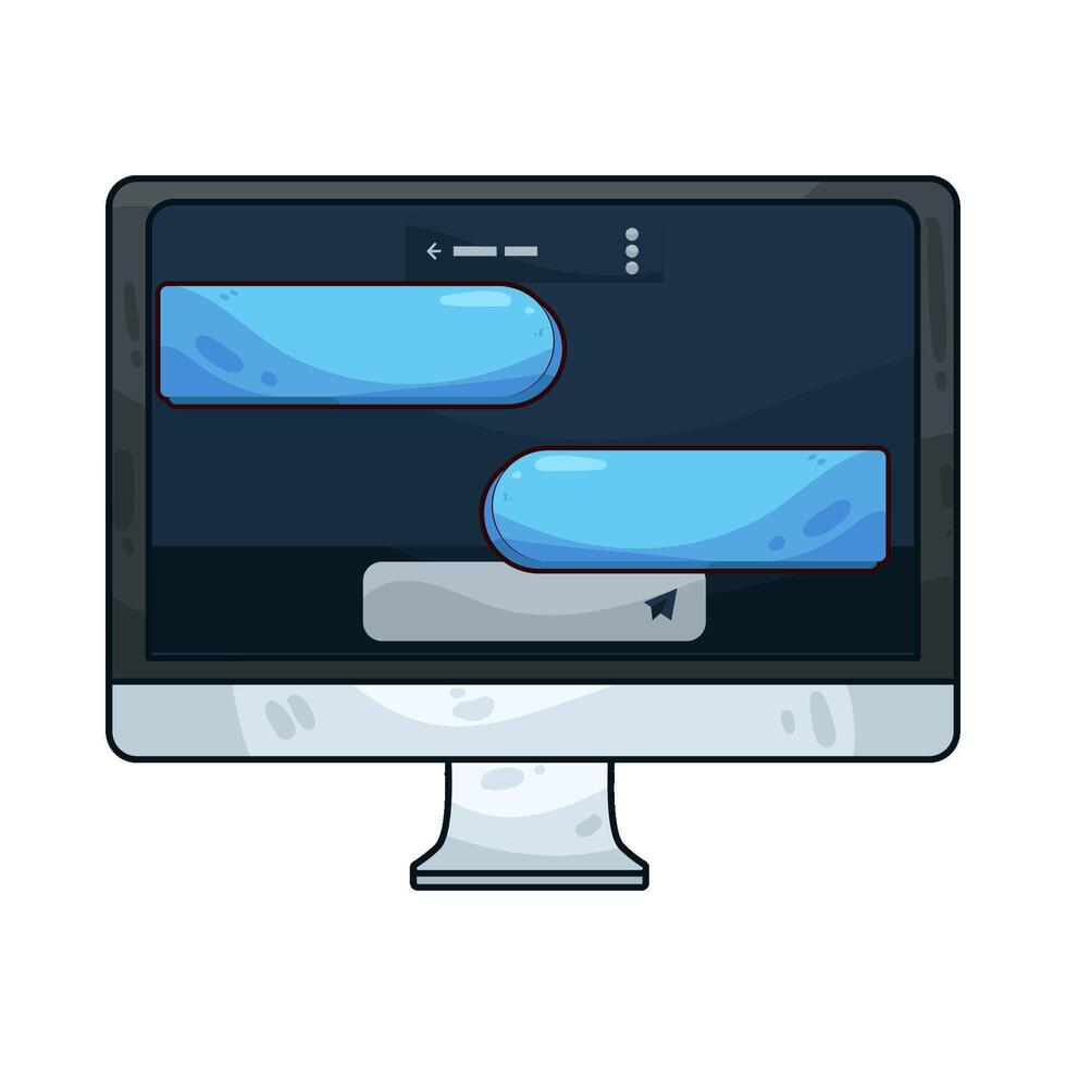 illustration of message on computer vector