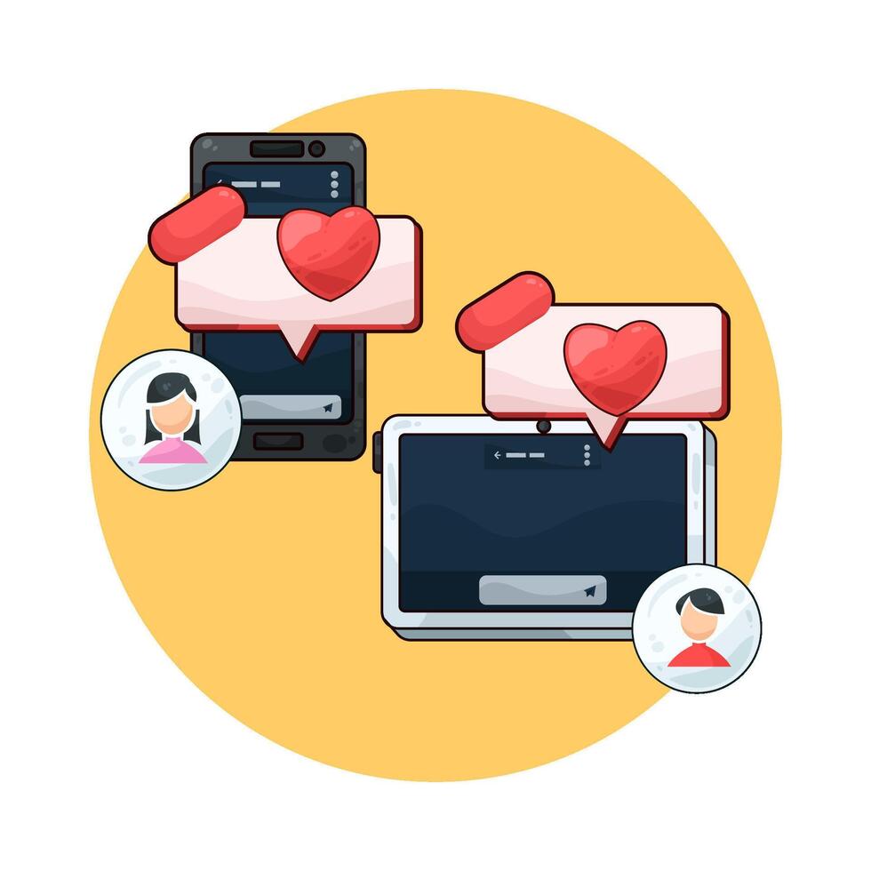 couple with love chat vector