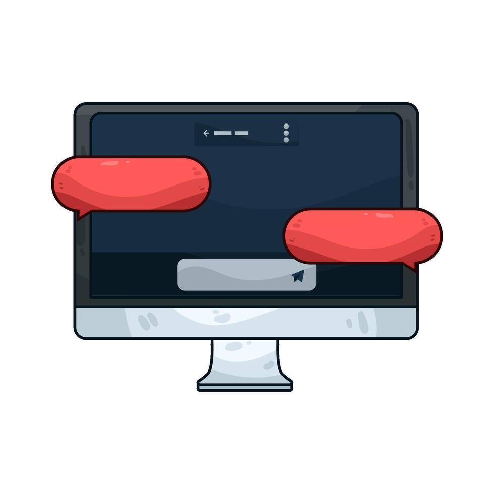 message on computer vector