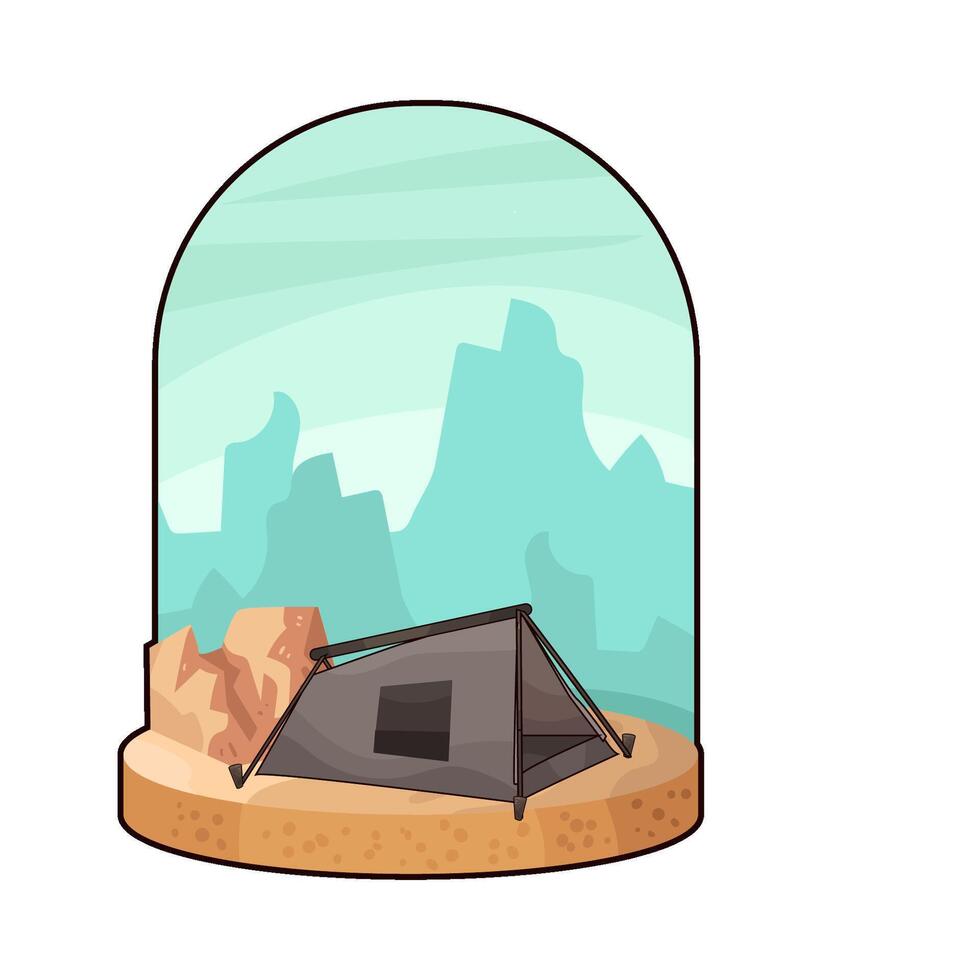 comfortable black tent vector
