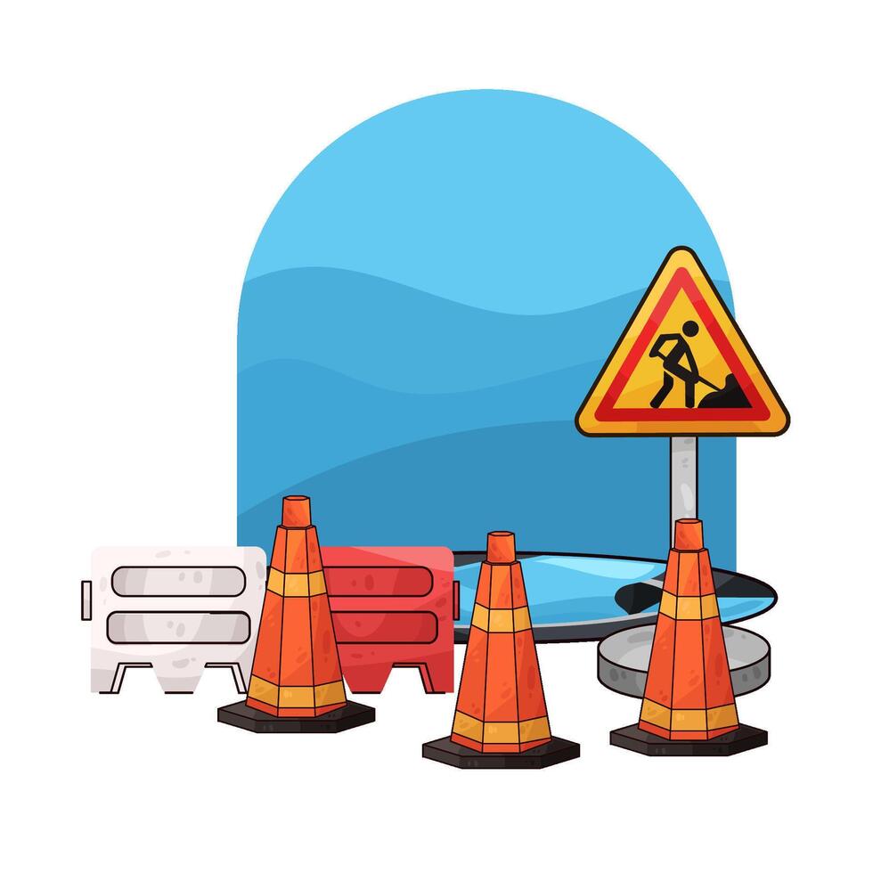road work illustration vector