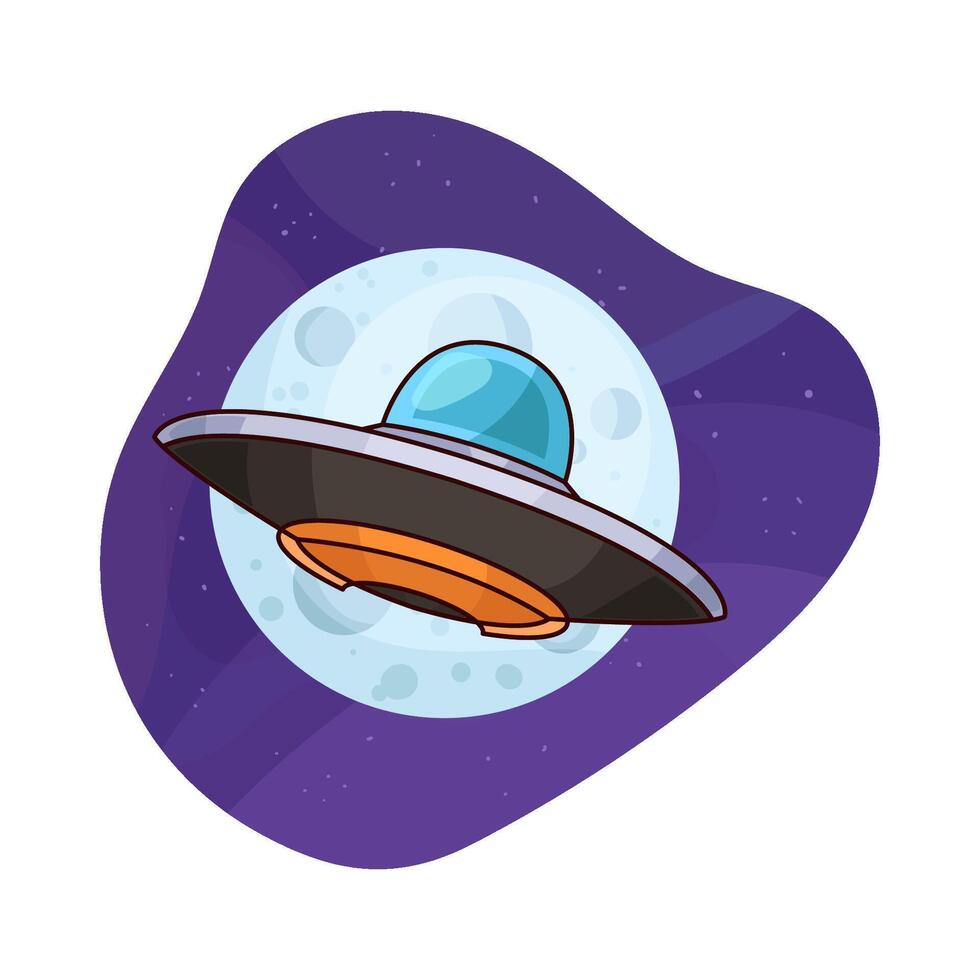 Illustration of advanced ufo is flying vector