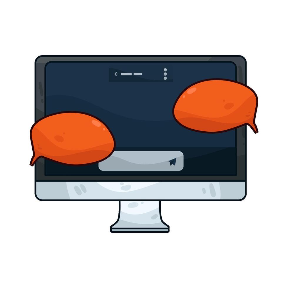 illustration of exchange messages online vector