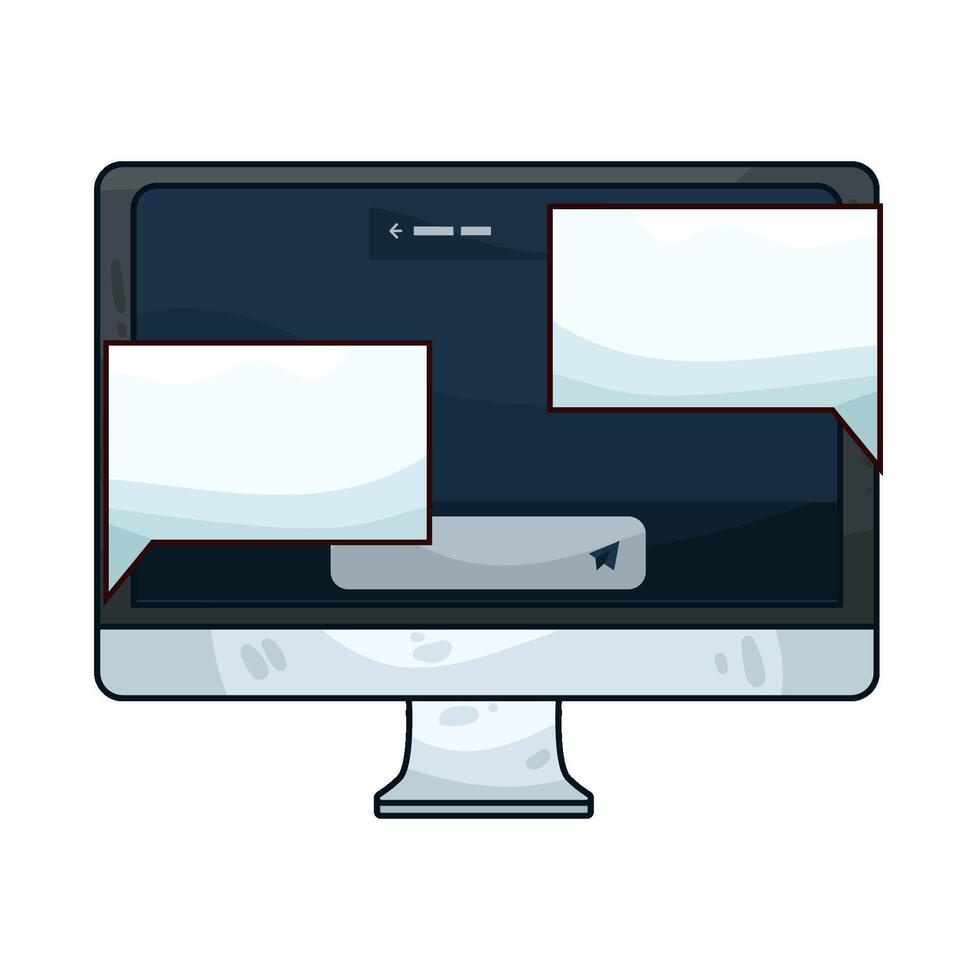 illustration of chatting on computer vector