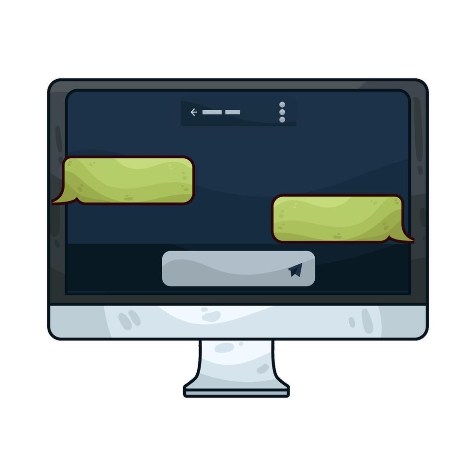 chatting on the computer illustration vector