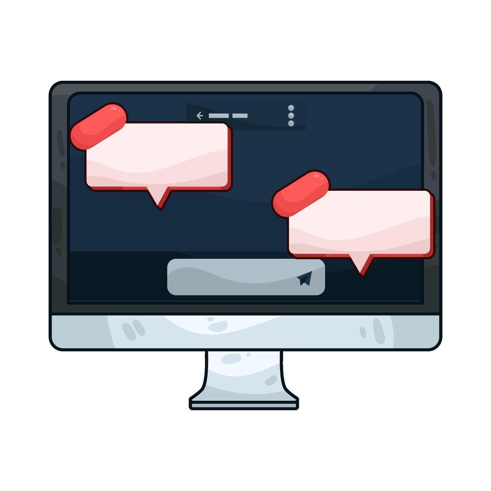 illustration of computer chat vector