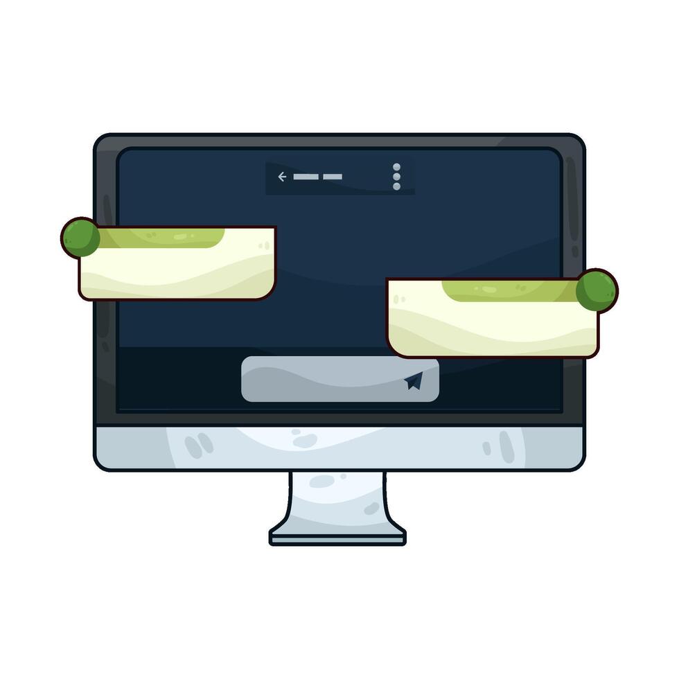 chatting on the computer vector