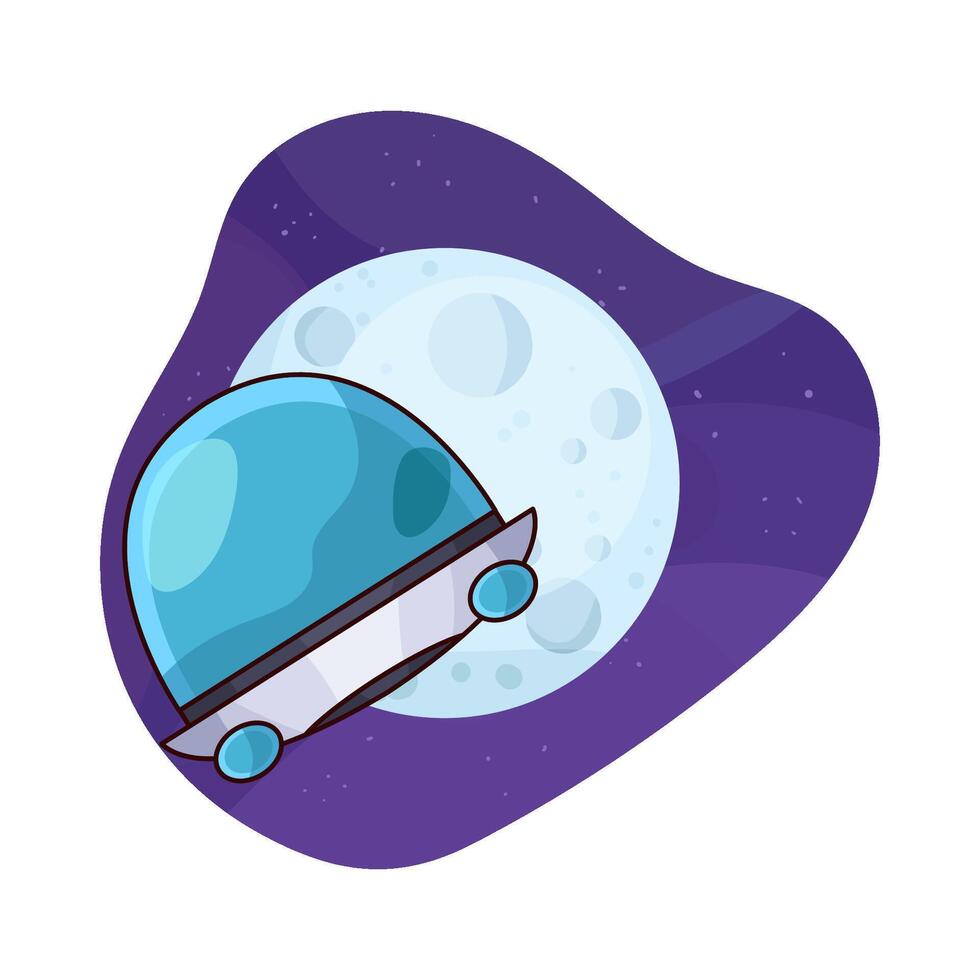 advanced ufo is flying illustration vector