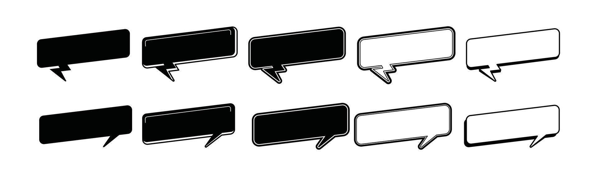Set of section, title, headline, speech, chatting box, message box outline vector