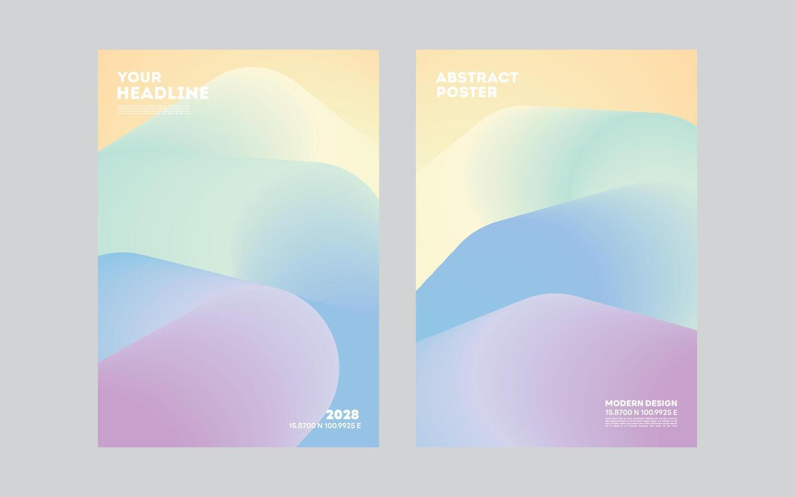 Abstract Poster Design with Gradient Fluid Shapes vector