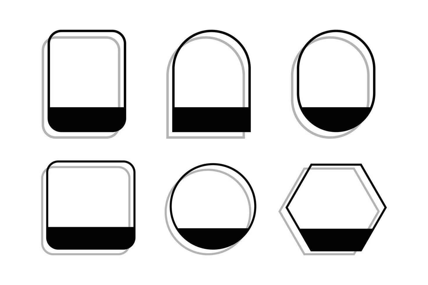 Decorative frame , basic shapes frames , ornament frame , line geometric frame , double shapes frame vector