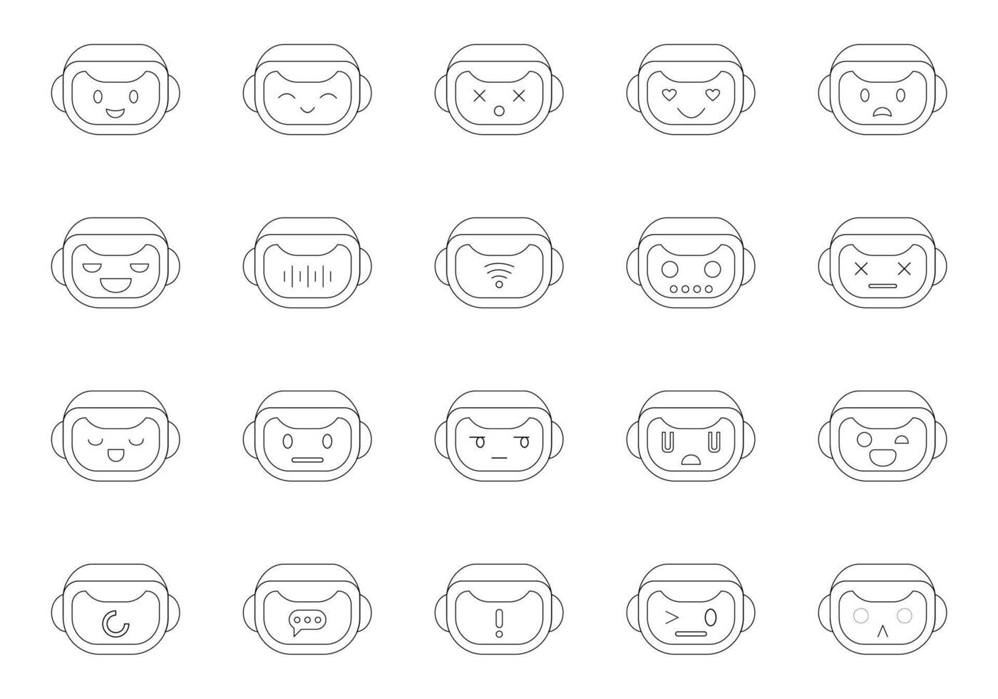 Futuristic Chatbot Icon Element Set vector