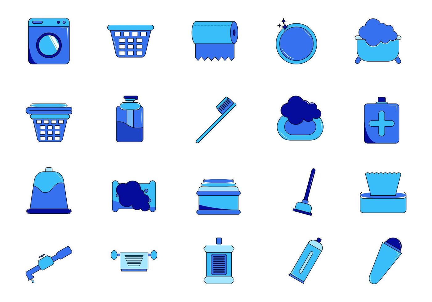 Hygiene Routine Icon Element Set vector