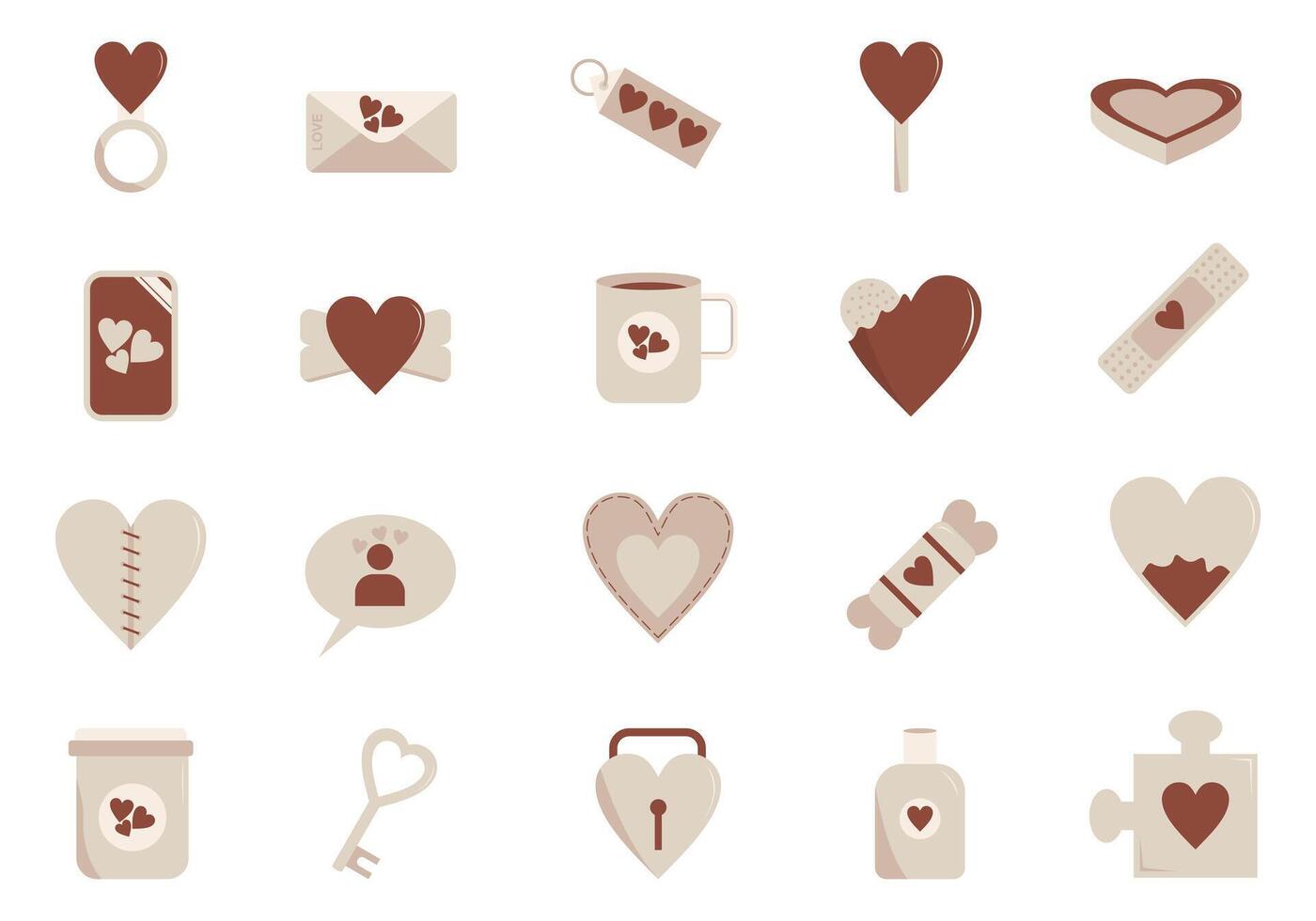 Happy Valentine Icon Element Set vector