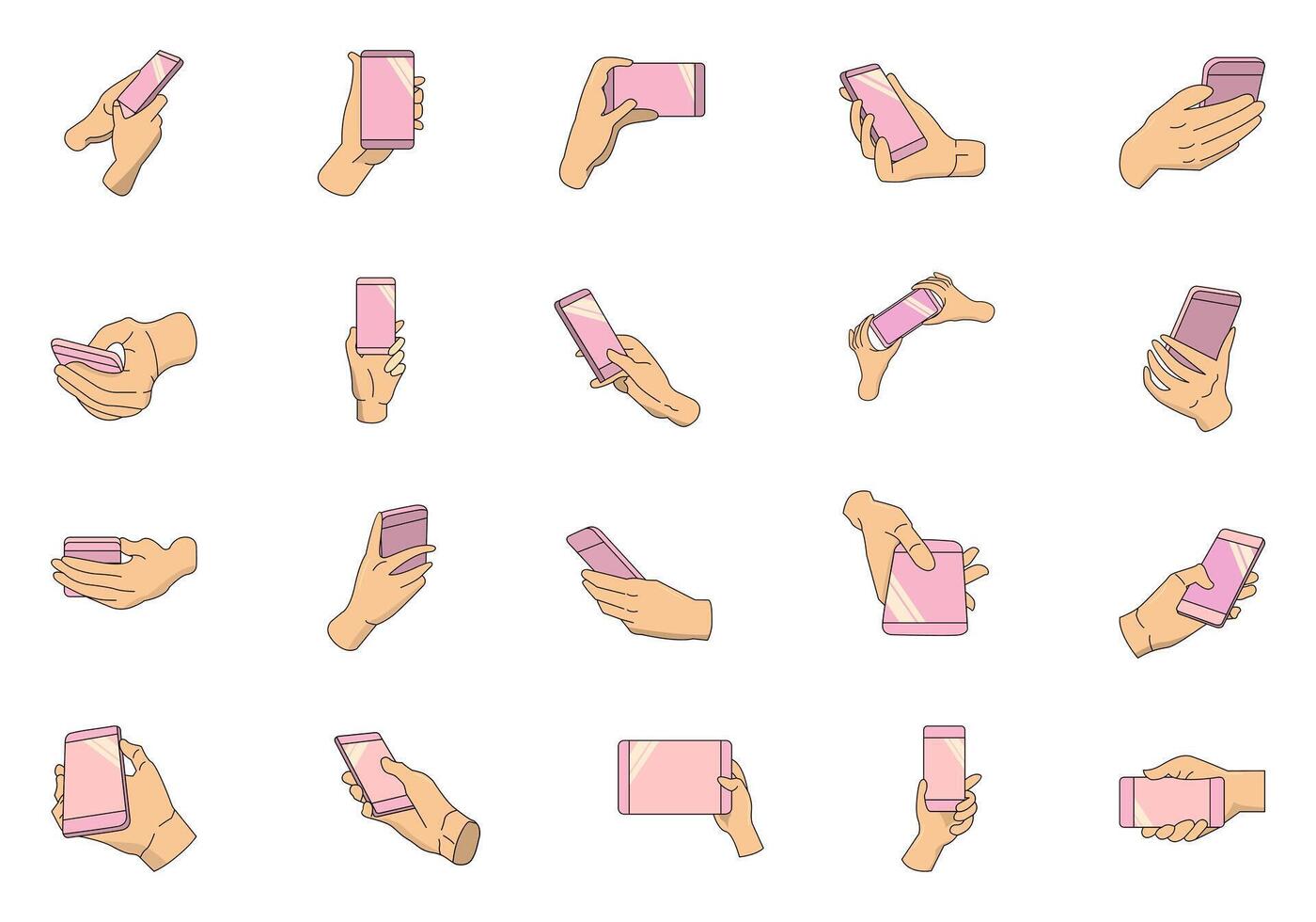 Hand Holding Smartphone Icon Element vector