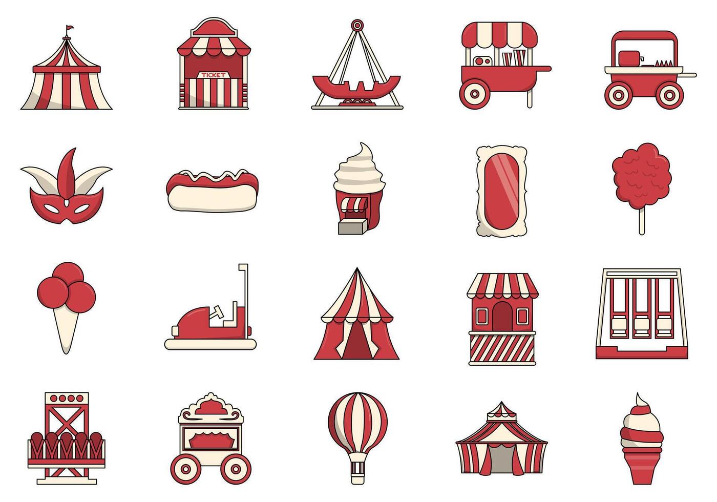 Carnival Amusement Park Element vector