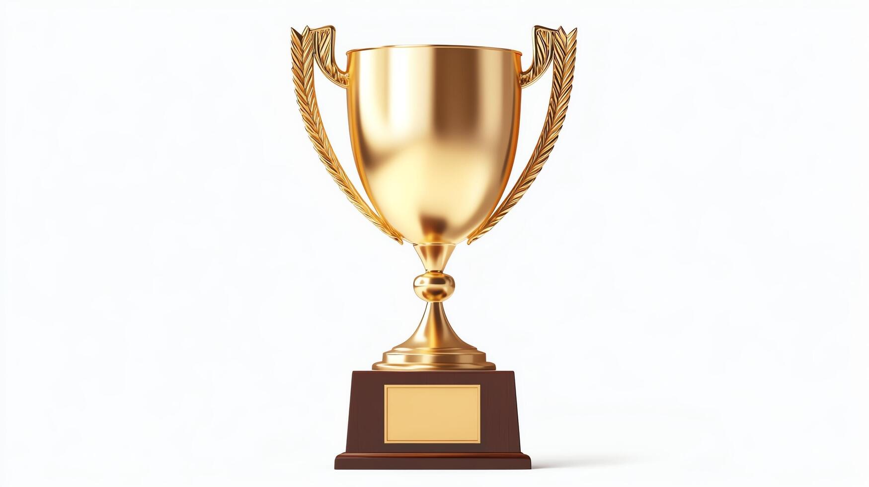 A shiny gold trophy for achievement. photo