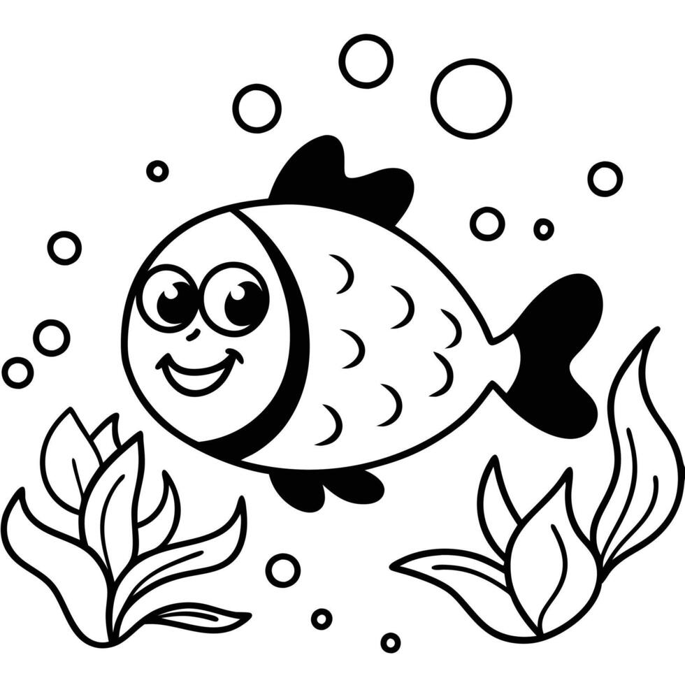 Animated Fish Characters in a Stunning Marine World vector