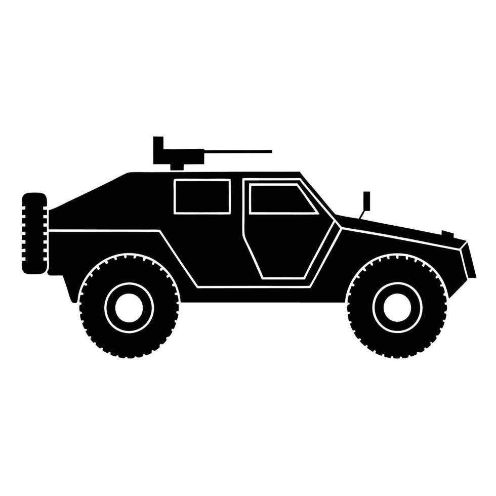 Heavy Duty Military Transport Silhouette Art vector