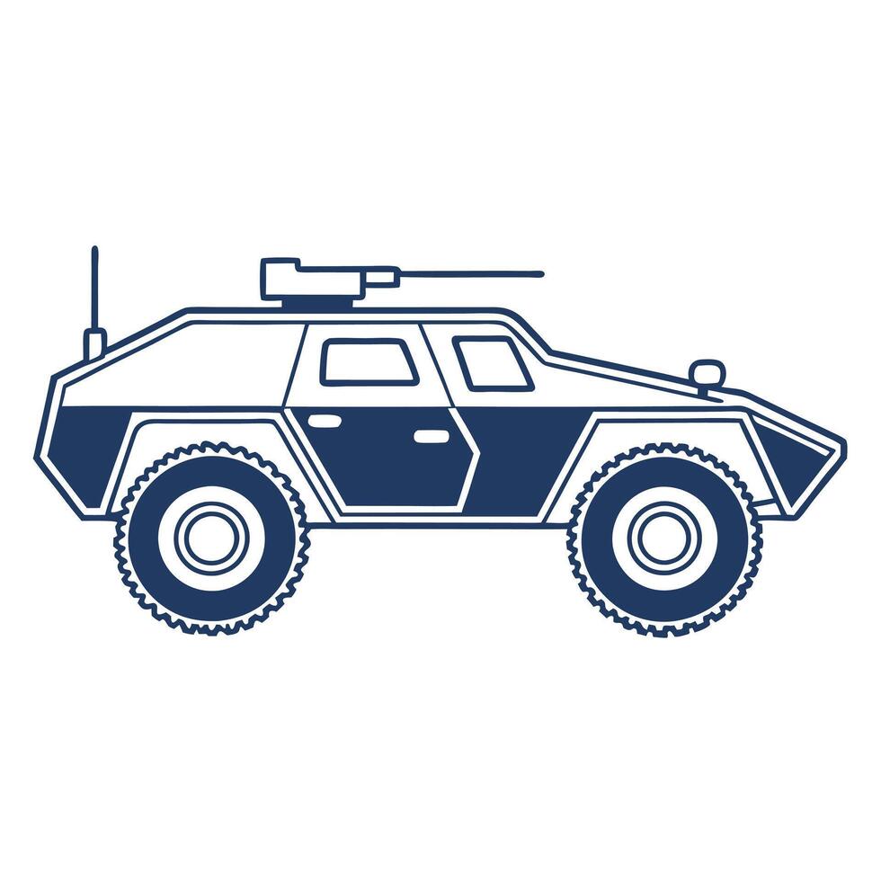 Army Truck Silhouette Graphic for Digital Art vector