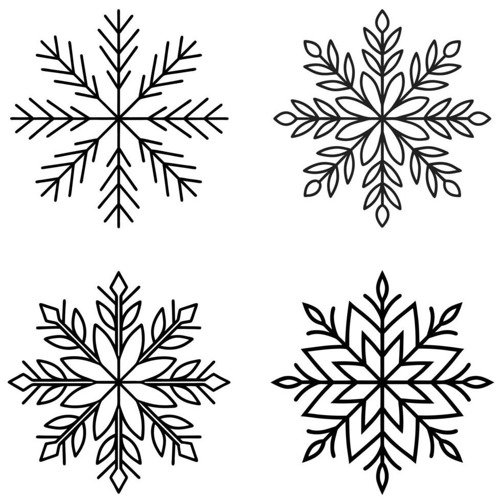 Unique Snowflake Shape Decorative Seasonal Symbol vector