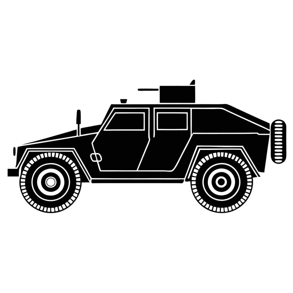 Military Convoy Vehicle Silhouette for Logos and Posters vector