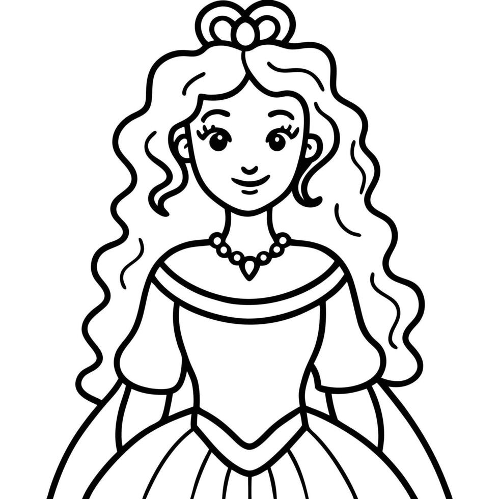 Fairy Tale Royalty Princess in Majestic Gown vector