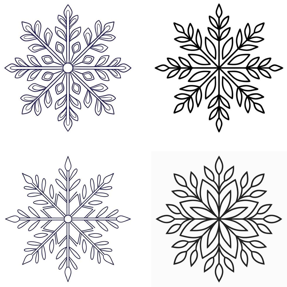 Winter Snowflake Silhouette Simple and Stylish vector