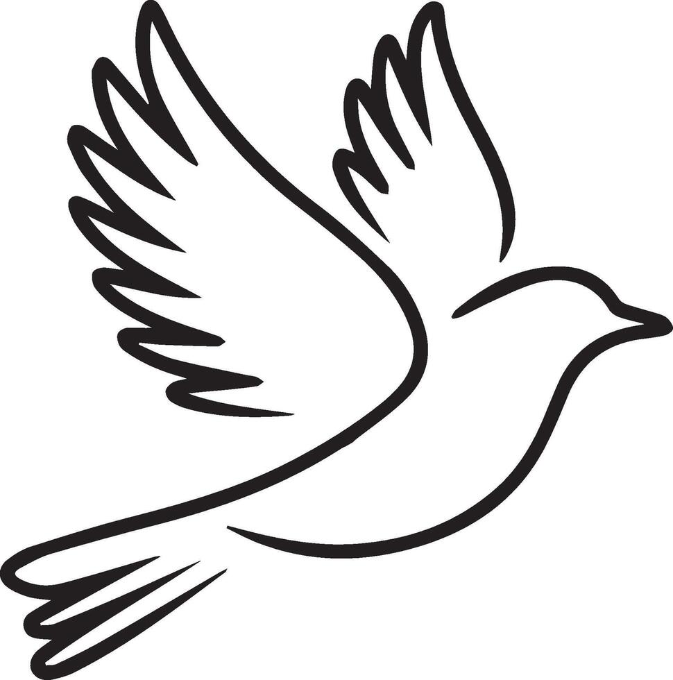 continuous line drawing of a bird. Illustration on white background. vector
