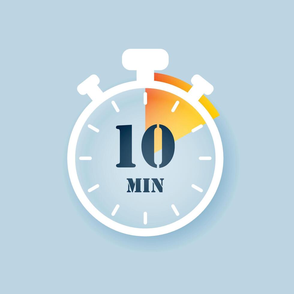 The 10 minute timer icon on a blue background vector