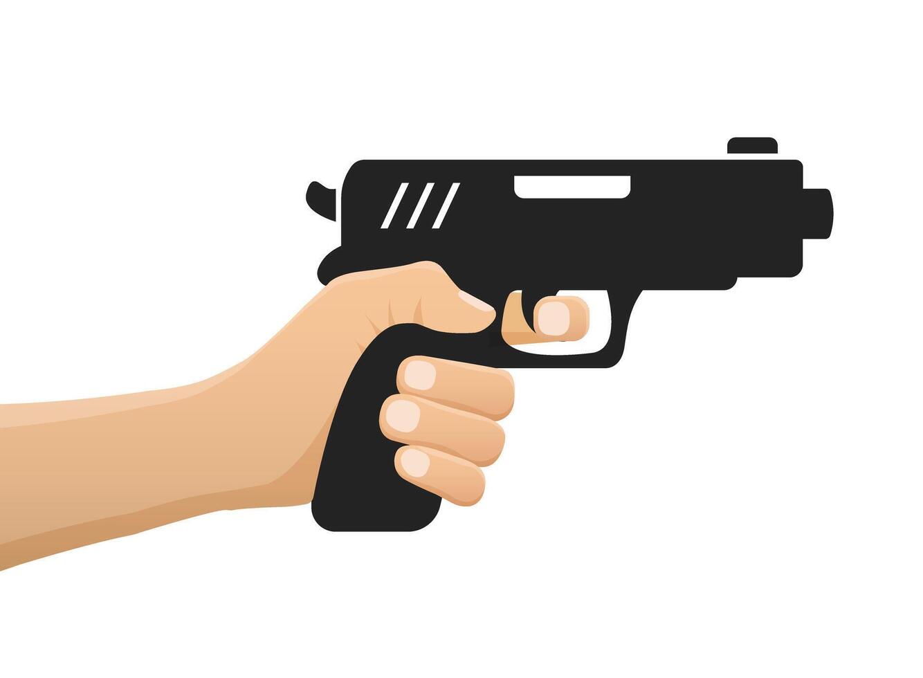 Hand holding gun icon illustration vector