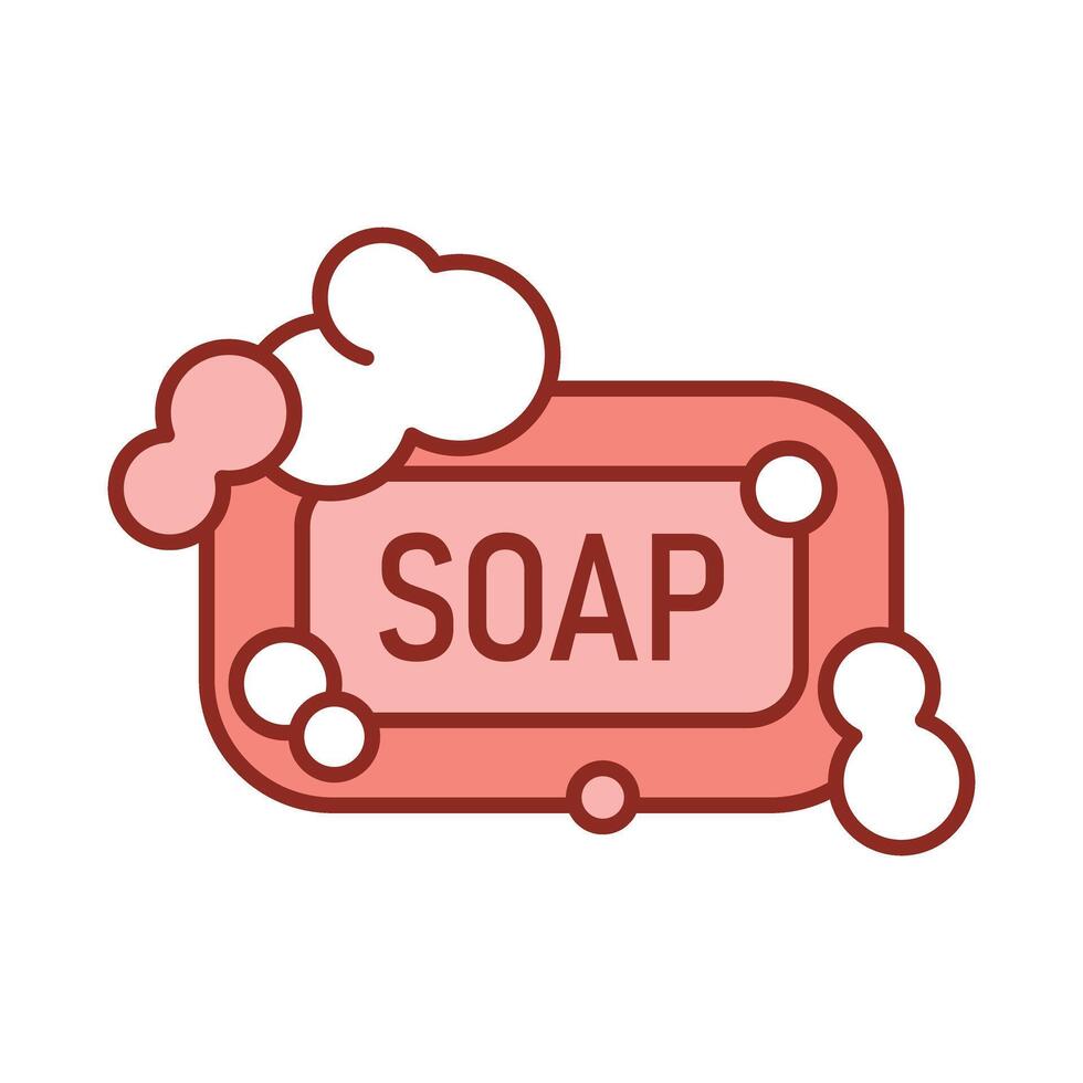 Soap icon with bubbles and soap bubbles illustration vector