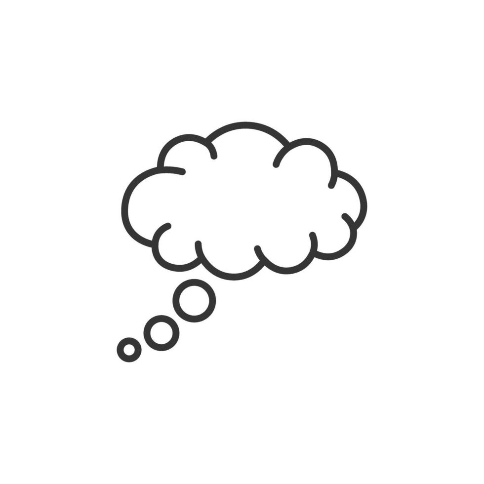 Thought bubble icon, line icon, illustration, black and white vector