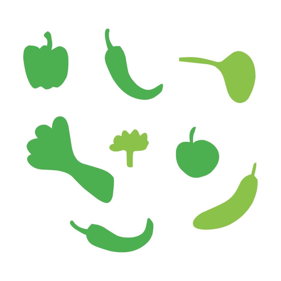 set of vegetables vector