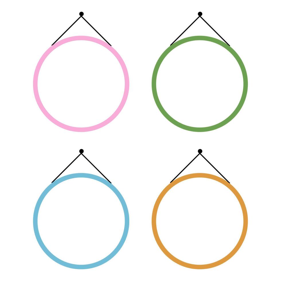 Minimalist four wall decoration frame with a circle shape vector
