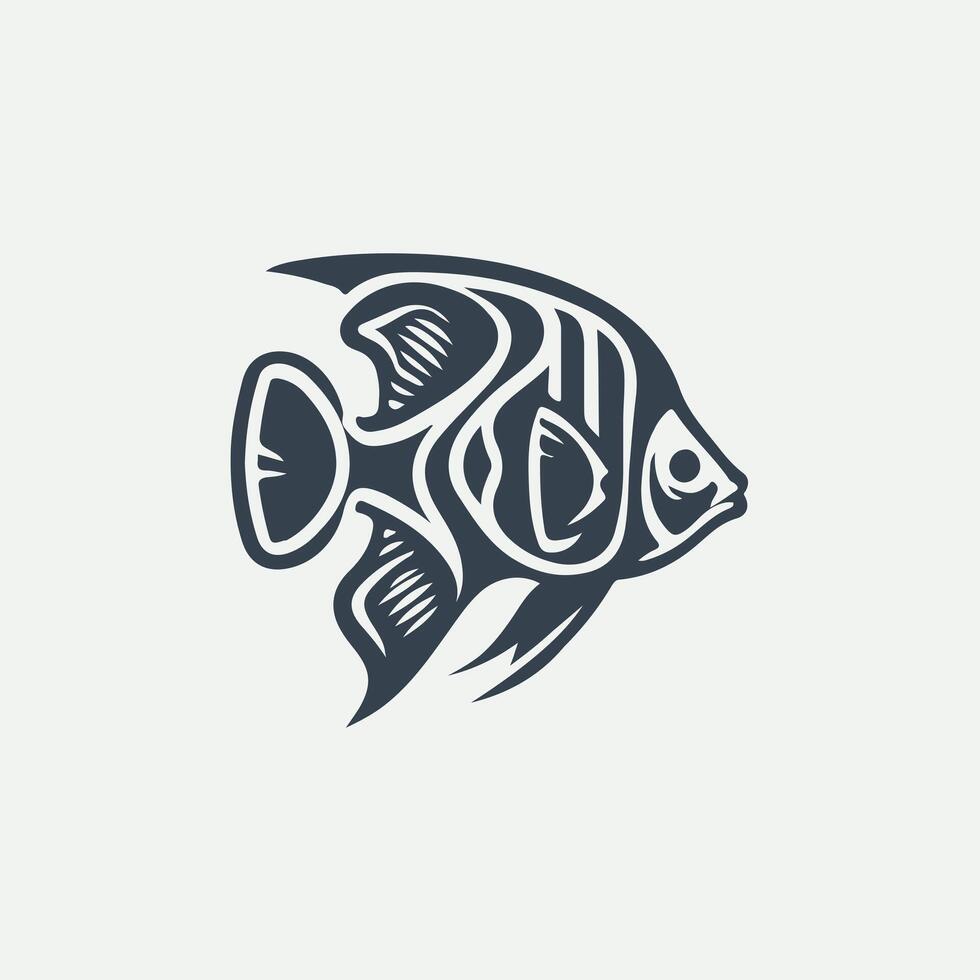 Exotic Currents Tropical Fish Logo vector