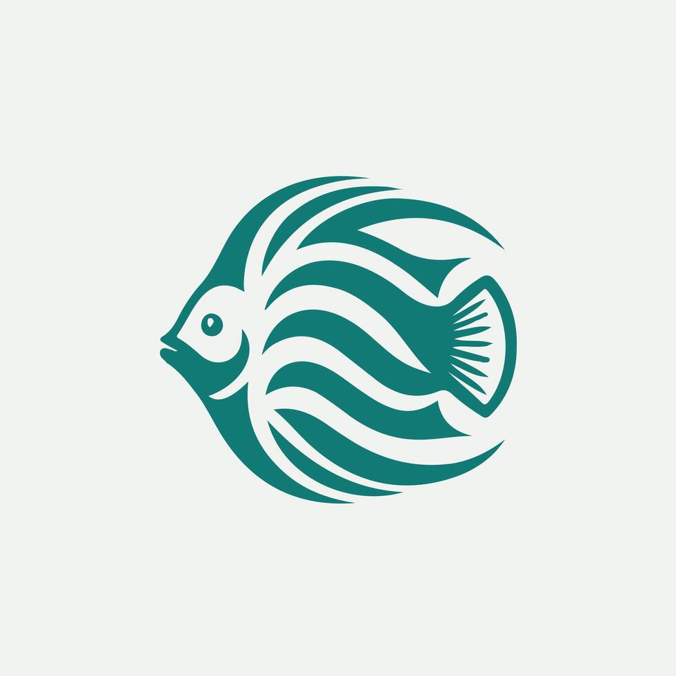 Coral King Tropical Fish Logo vector