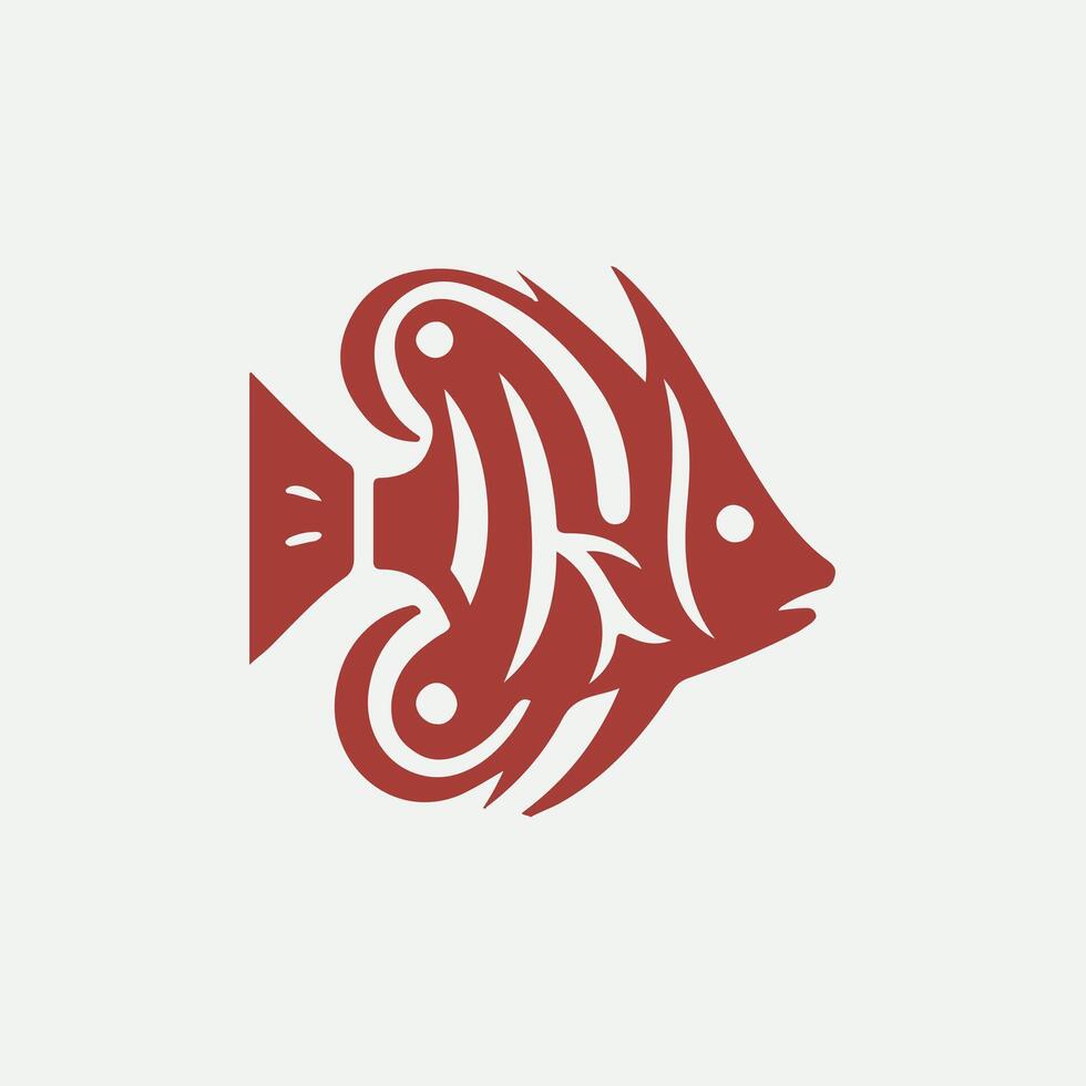 Ocean Mirage Tropical Fish Logo vector