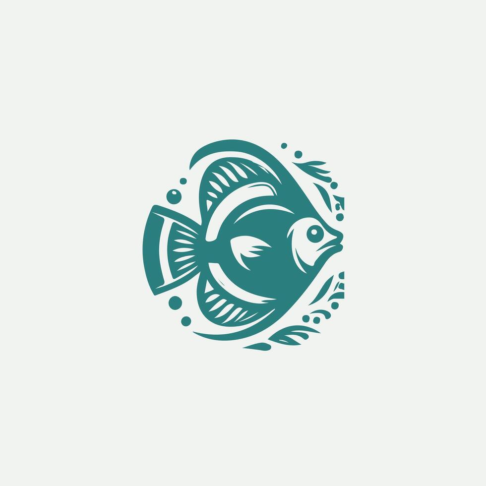 Bliss Tropical Fish Hair Logo vector