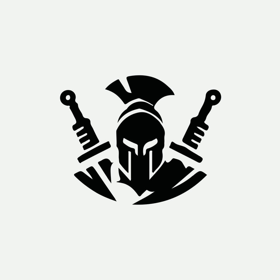Shielded Glory Linear Spartan Collection Logo Design vector