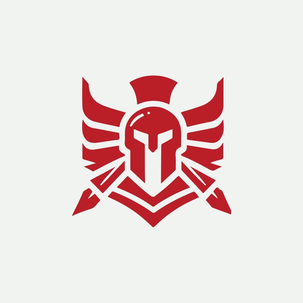 Iron Warrior Linear Spartan Collection Logo Design vector