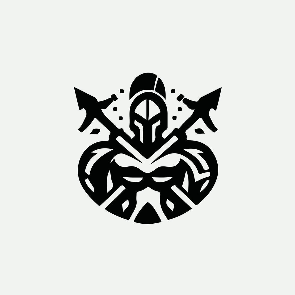 Rise Linear Spartan Collection Logo Design vector