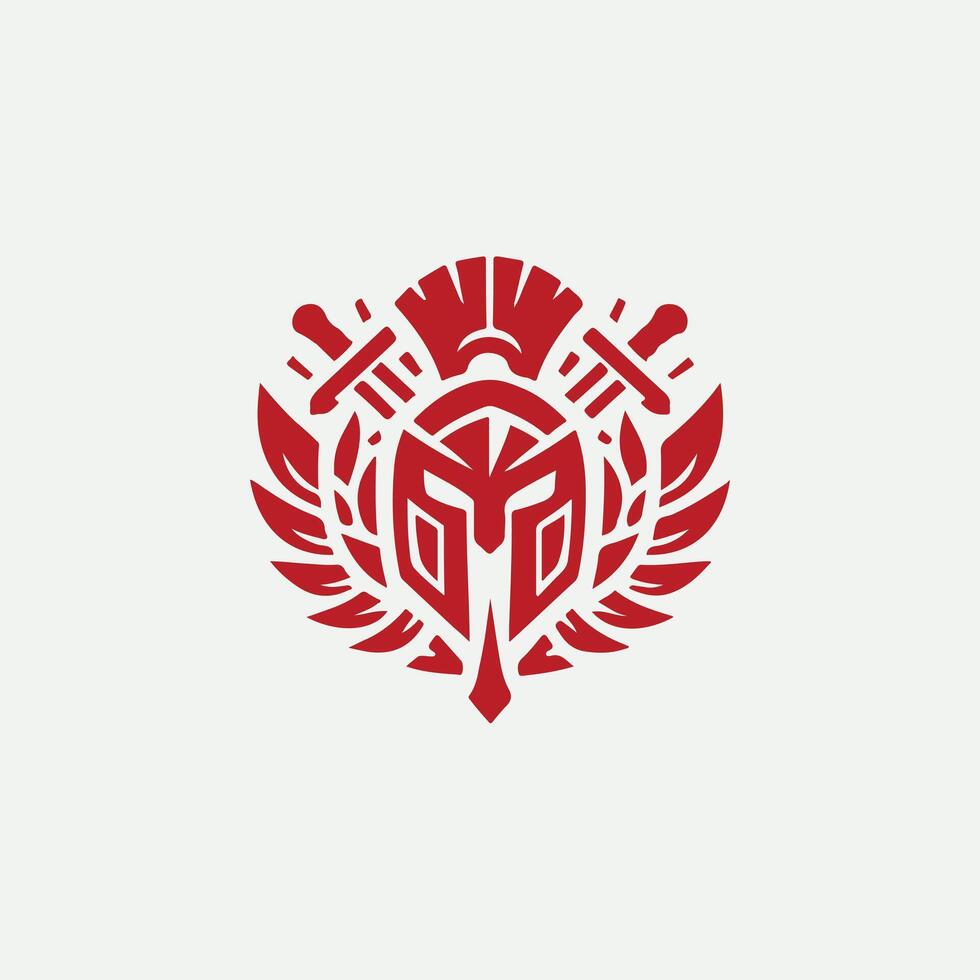 Shield of Linear Spartan Collection Logo Design vector