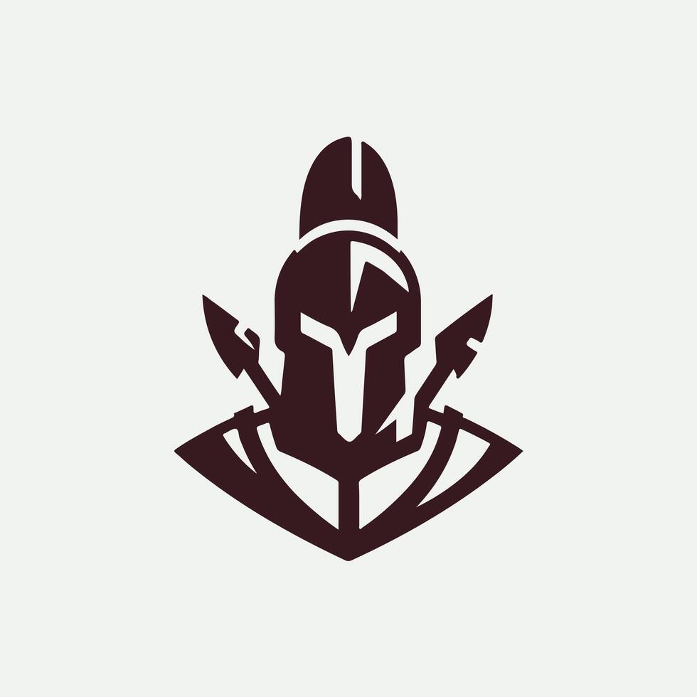 Shielded Line Linear Spartan Collection Logo Design vector