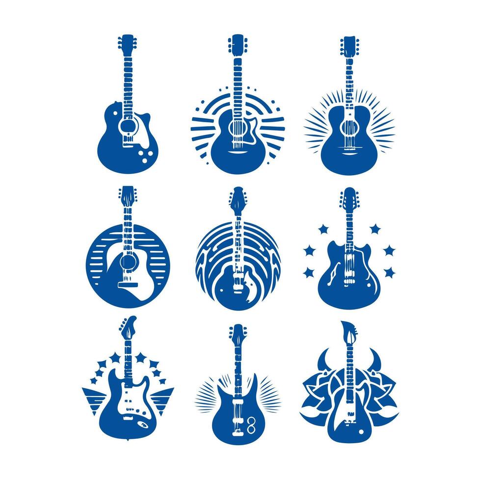 Guiter Collection Logo Design vector