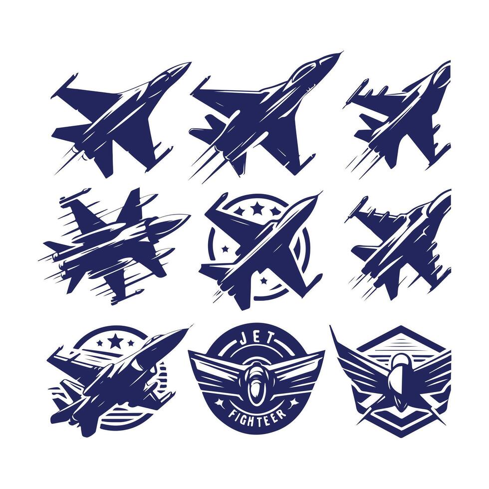 Viper X Jet Fighter Plane Collection Logo vector