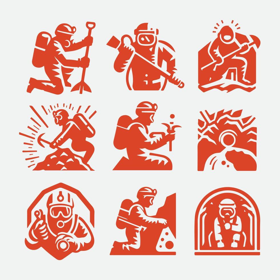 Obsidian Depths Caving Collection Logo vector