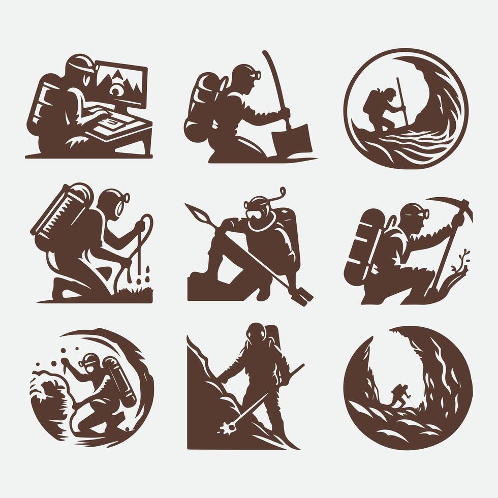 Boulders Reach Rock Climbong Collection Logo vector